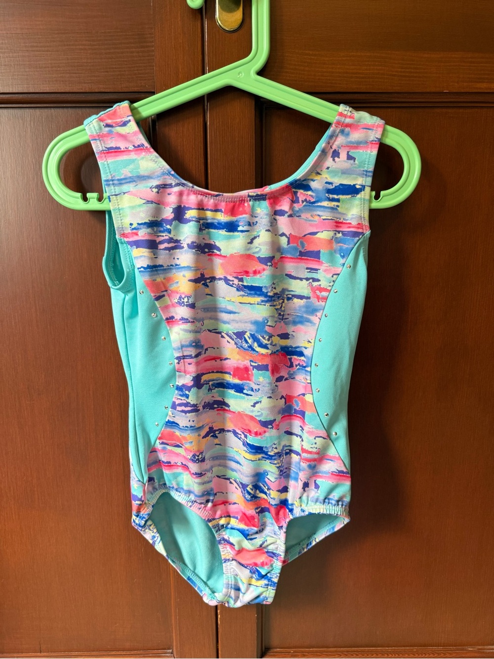 Cat & Jack Multicolor One-Piece Swimsuit with Aqua Panels